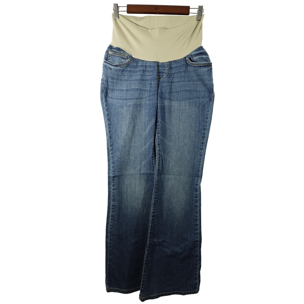 A Pea In The Pod Jeans Womens M Blue Maternity Bootcut Secret Fit‎ Belly Denim